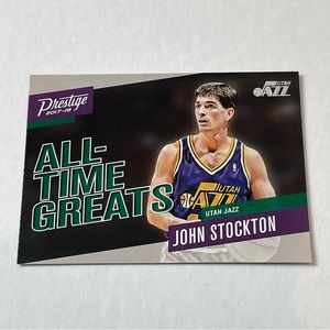2017-18 JOHN STOCKTON PRESTIGE All-Time Greats Utah Jazz Basketball Card #16